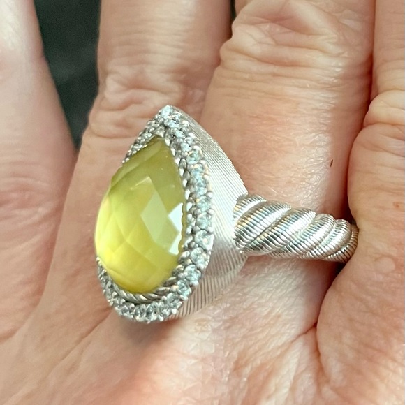 Judith Ripka Lemon Doublet Quartz and Diamonique/CZ ring - Picture 2 of 6